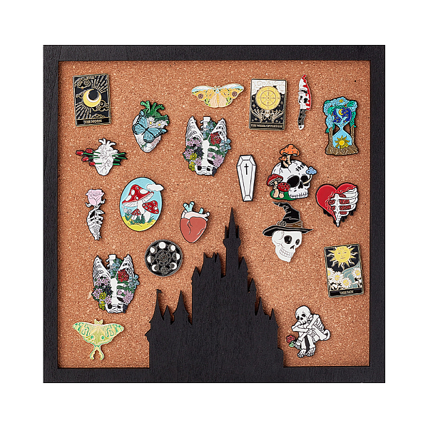 

PandaHall Cork Board Display Decorations, for Brooch Pin Display Organizer, with Alloy Finding, Square Pattern, 200x200x20mm Cork Square