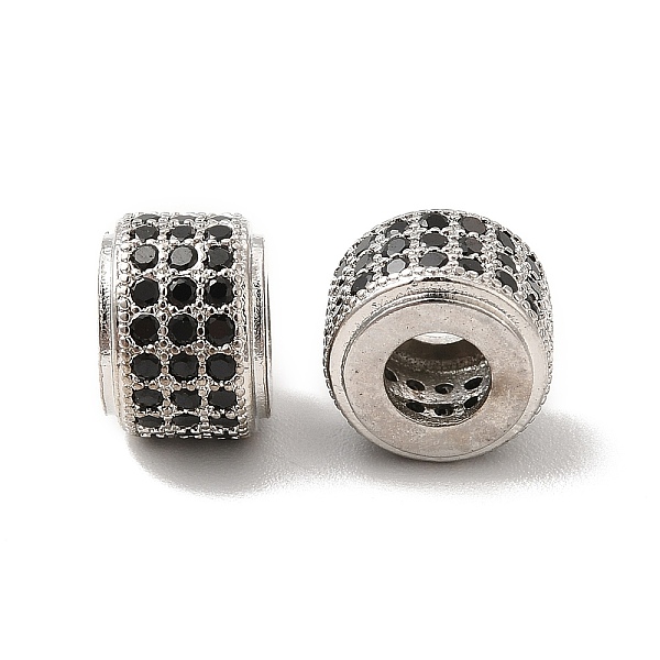 

PandaHall Rack Plating Brass Cubic Zirconia Beads, Cadmium Free & Lead Free, Long-Lasting Plated, Column, Platinum, Black, 9x6.5mm, Hole...