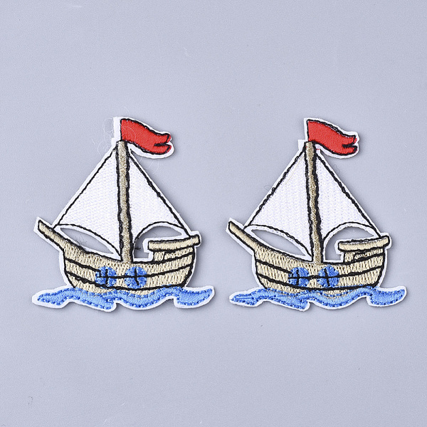 

PandaHall Computerized Embroidery Cloth Iron On Patches, Costume Accessories, Appliques, Ship, White, 55.5x53x1.5mm Cloth Vehicle White