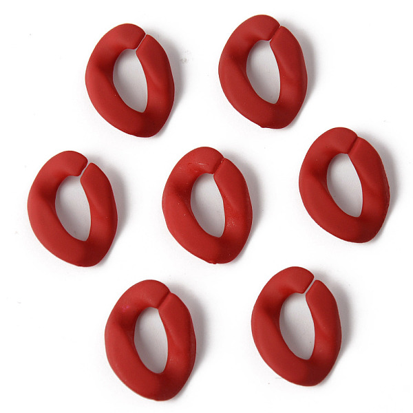 

PandaHall Rubberized Style Acrylic Linking Rings, Quick Link Connectors, For Curb Chains Making, Oval, Red, 18x12x4.5mm, Inner Diameter...