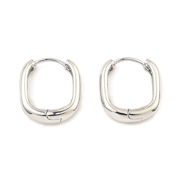 

PandaHall Brass Hoop Earrings, Oval, Platinum, 18x16x4mm Brass