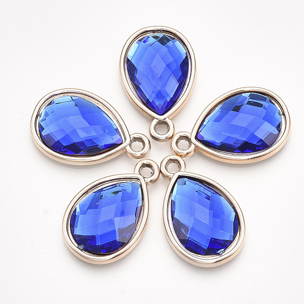 

PandaHall UV Plating Acrylic Pendants, with Acrylic Rhinestone, Faceted, Teardrop, Light Gold, Blue, 25x16x4.5mm, Hole: 2mm Acrylic Teardrop...