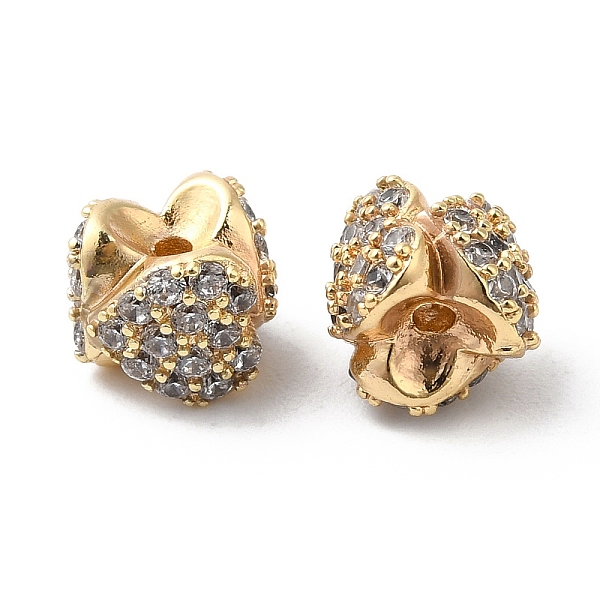 

PandaHall Brass Micro Pave Cubic Zirconia Spacer Beads, Heart, Real 18K Gold Plated, 6.5x5.5mm, Hole: 1mm Brass+Cubic Zirconia Heart Clear