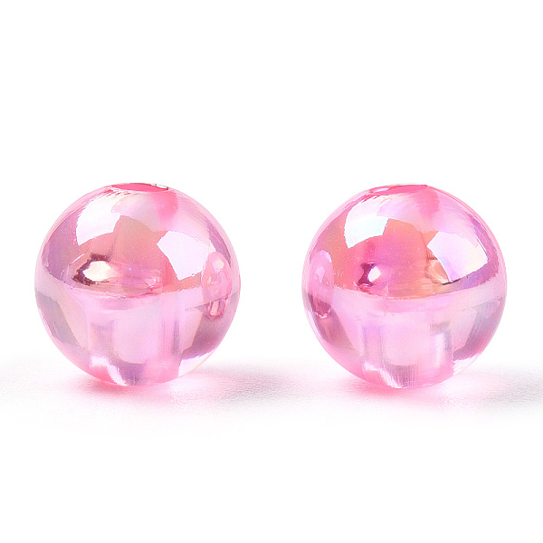 

PandaHall Transparent Acrylic Beads, AB Colors Plated, Round, Pearl Pink, 8mm, Hole: 2mm Acrylic Round