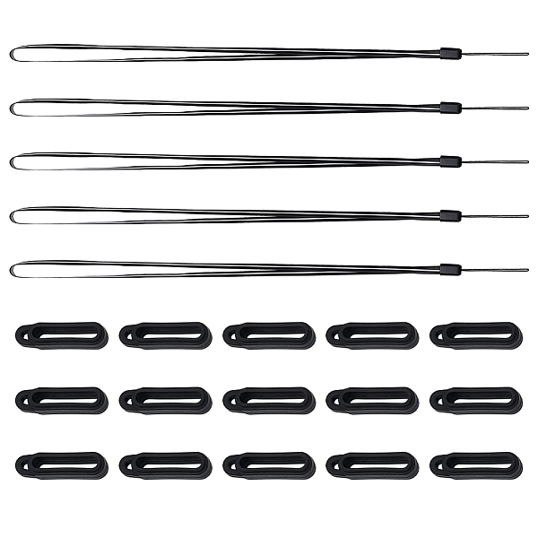 

PandaHall Gorgecraft DIY Anti-lost Electronic Stylus & Lighter Pendant Necklace Making Kit, Including Rubber Lanyard Straps, Silicone..., Black