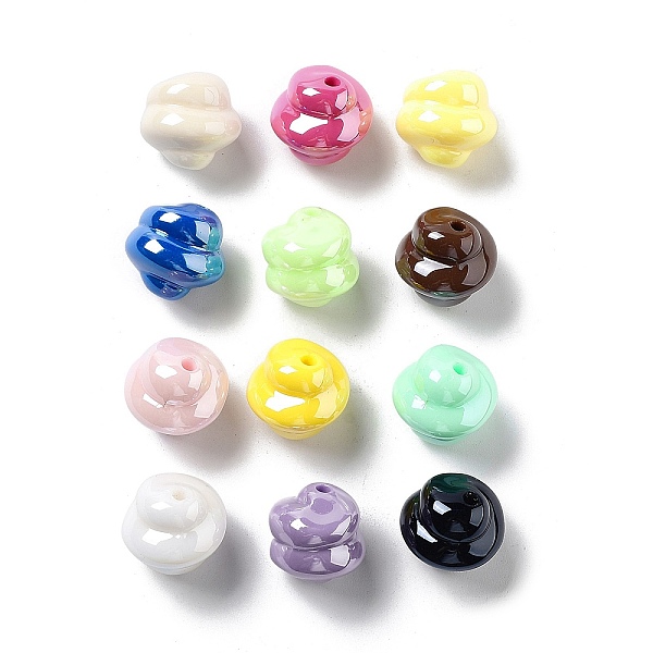 

PandaHall Opaque Acrylic Beads, Irregular Round, Mixed Color, 16.5x17x16mm, Hole: 2.2mm Acrylic Flower Multicolor