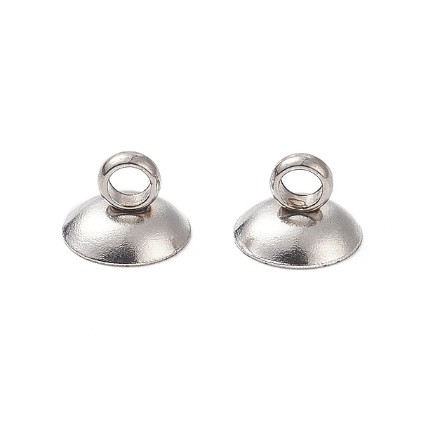 

PandaHall 304 Stainless Steel Bead Cap Pendant Bails, for Globe Glass Bubble Cover Pendants, Stainless Steel Color, 7mm, Hole: 1.8mm 304...
