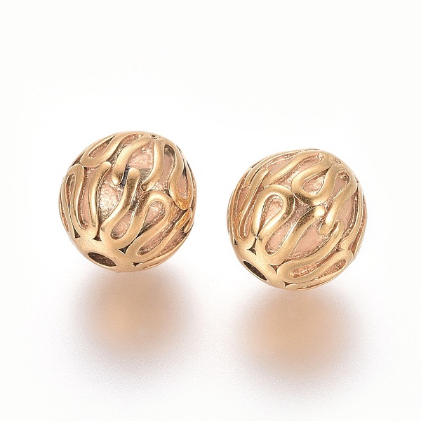 

PandaHall Ion Plating(IP) 304 Stainless Steel Beads, Round, Golden, 9.5mm, Hole: 2mm 304 Stainless Steel Round