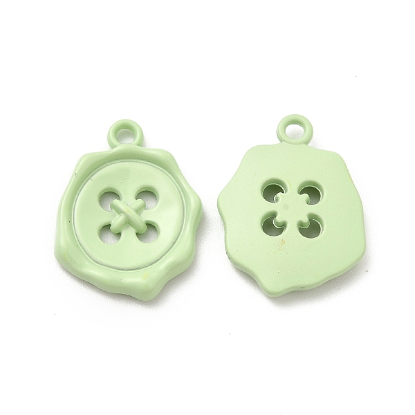 

PandaHall Spray Painted Alloy Pendants, Button Charm, Light Green, 21x16x3mm, Hole: 1.8mm Alloy Others