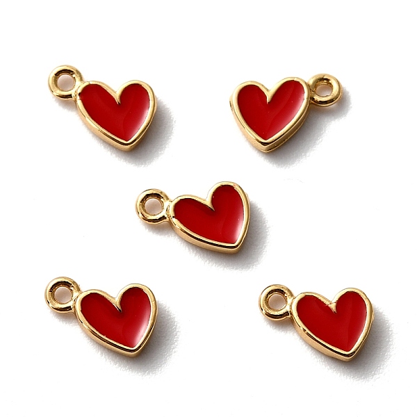 

PandaHall Brass Enamel Pendants, Long-Lasting Plated, Cadmium Free & Lead Free, Real 18K Gold Plated, Heart, Red, 7.5x5x1.5mm, Hole: 1mm...