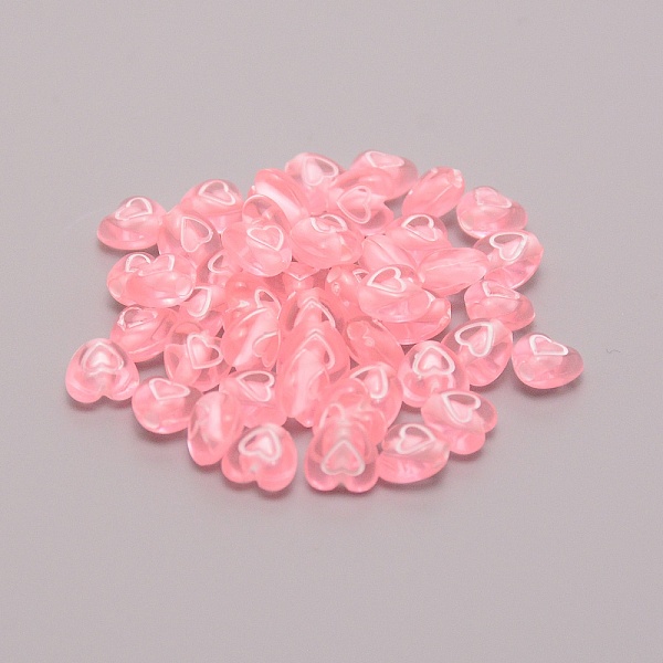 

PandaHall Transparent Acrylic Beads, with Enamel, Heart, Pink, 6.5x6.5x4.5mm, Hole: 1mm, 100pcs/bag Acrylic Heart Pink