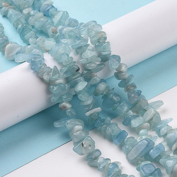Natural Aquamarine Chips Beads Strands