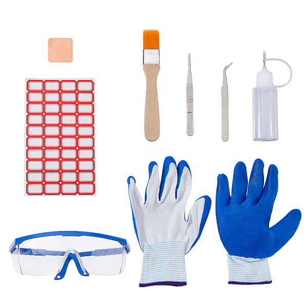 

PandaHall SUPERFINDINGS Mineral Identification Tool Sets, including Plastic Goggles, Copper Pad Shims, PE Glue Bottles, Nylon Gloves..., Multicolor