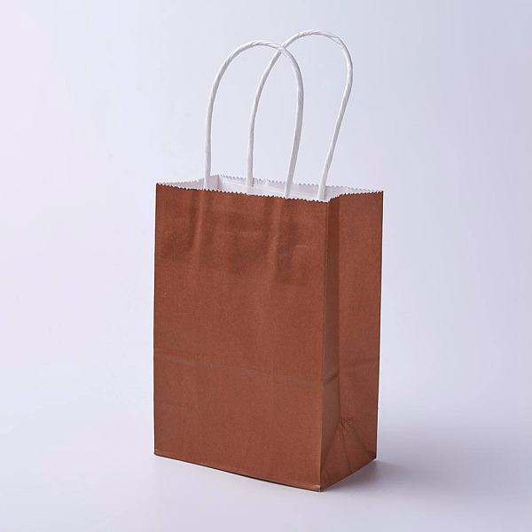 

PandaHall kraft Paper Bags, with Handles, Gift Bags, Shopping Bags, Rectangle, Saddle Brown, 21x15x8cm Paper None Brown