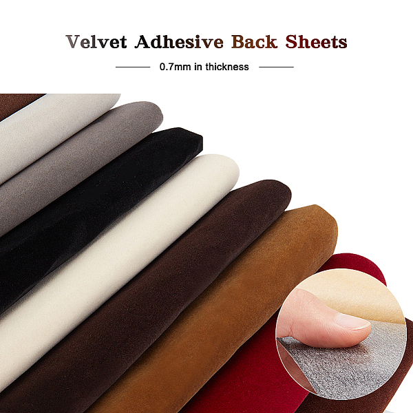 

PandaHall BENECREAT 18PCS 9 Color Velvet Fabric Sticky Back Adhesive Back Sheets, A4 Sheet (30x20cm), Self-Adhesive, Durable and Water..., Multicolor