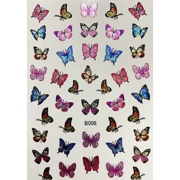 

PandaHall Laser Butterfly Nail Polish Foil Adhesive Decals, for Nail Art Tips Charms Accessories Decoration, Orchid, 96x64mm Paper Butterfly..., Purple