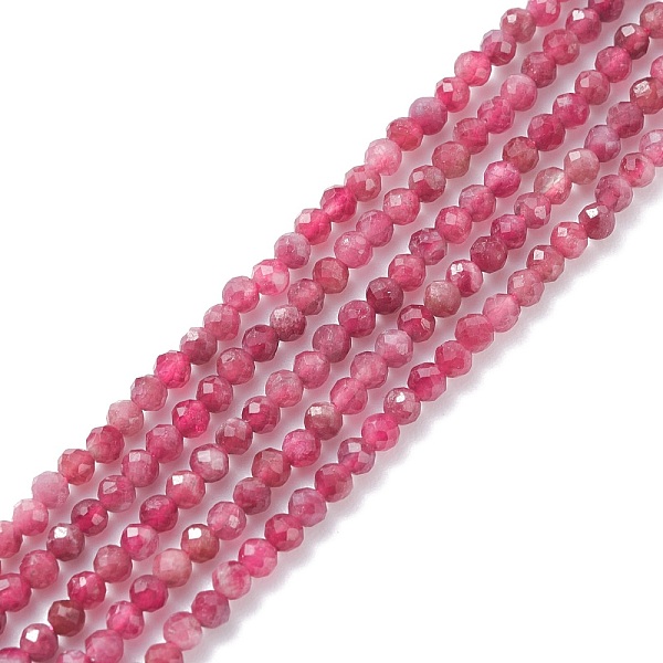 

PandaHall Natural Red Tourmaline Beads Strands, Faceted, Round, Grade AAA, 2.5x2mm, Hole: 0.6mm, about 170pcs/strand, 15.35 inch(39cm)...