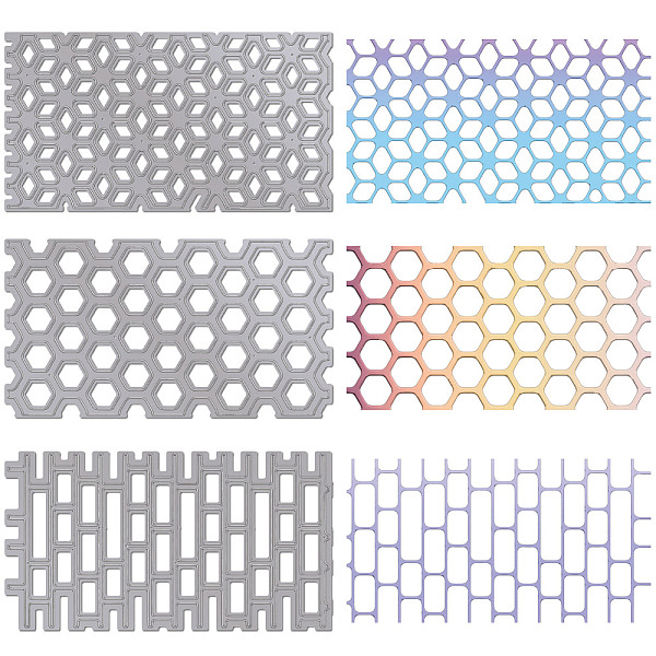

PandaHall Rhombus Rectangle Hexagon Carbon Steel Cutting Dies Stencils, for DIY Scrapbooking, Photo Album, Decorative Embossing Paper Card...