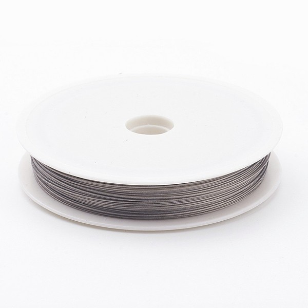 

PandaHall Tiger Tail Wire, Nylon-coated Stainless Steel, Original Color(Raw), Raw, 0.5mm, about 114.82 Feet(35m)/roll Stainless Steel Round..., Gray