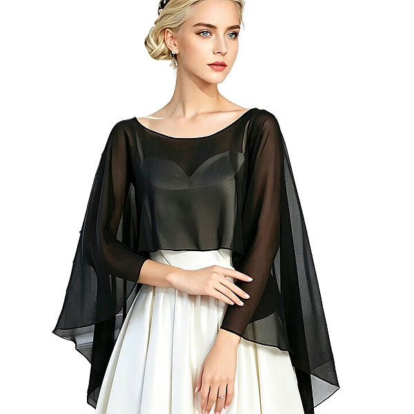 Detachable Chiffon Pullover Shawl for Women