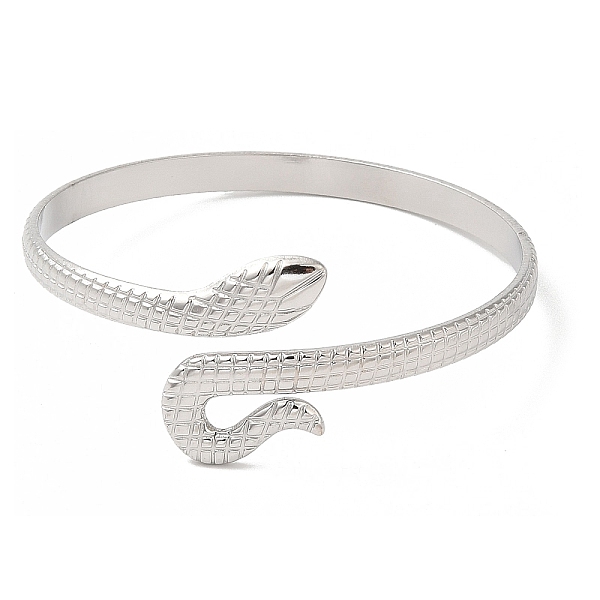 

PandaHall 304 Stainless Steel Snake Open Cuff Bangles, Jewelry for Women, Stainless Steel Color, Inner Diameter: 2 inch(5.1cm) 304 Stainless...