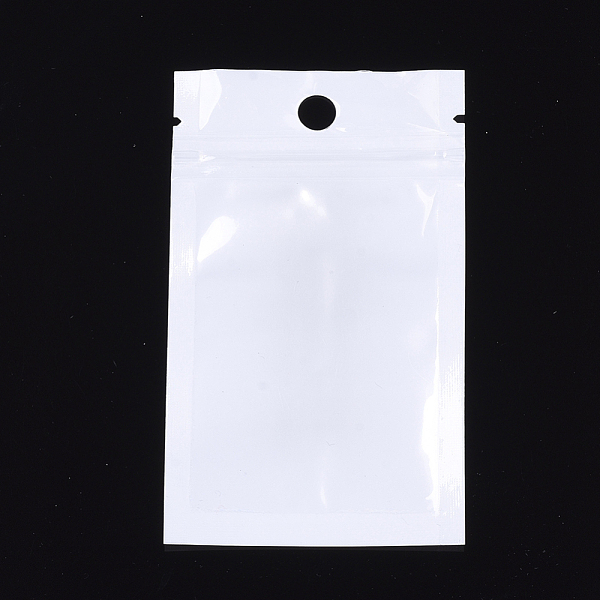 

PandaHall Pearl Film Plastic Zip Lock Bags, Resealable Packaging Bags, with Hang Hole, Top Seal, Rectangle, White, 10x6cm, inner measure...