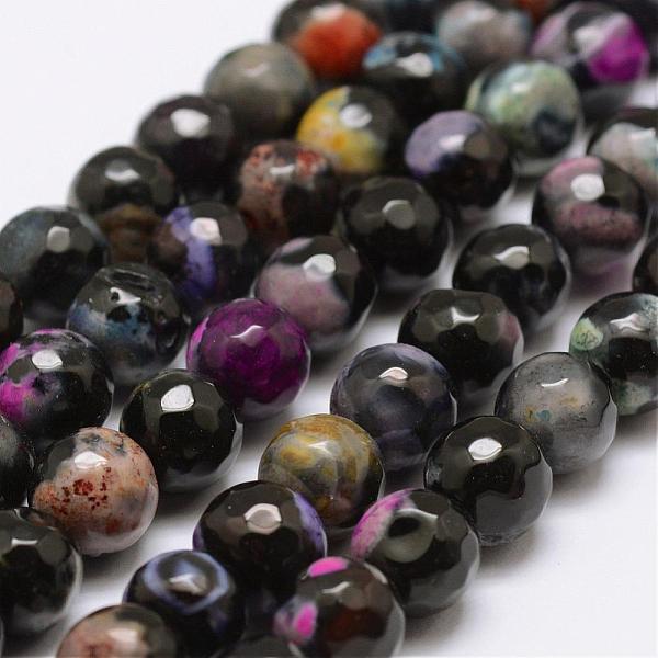 

PandaHall Faceted Natural Fire Crackle Agate Beads Strands, Round, Dyed & Heated, Colorful, 8mm, Hole: 1mm, about 47pcs/strand, 14 inch...