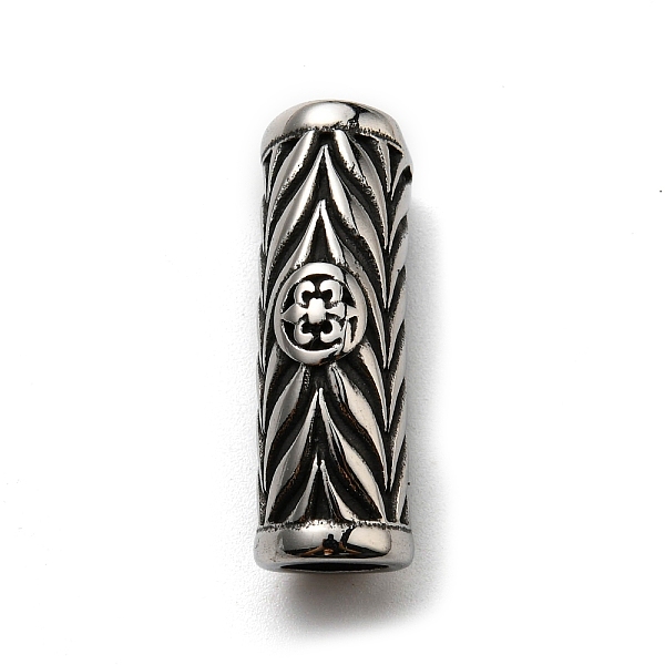 

PandaHall 304 Stainless Steel Beads, Tube with Fleur De Lis, Antique Silver, 28.5x12x9mm, Hole: 6mm 304 Stainless Steel Column