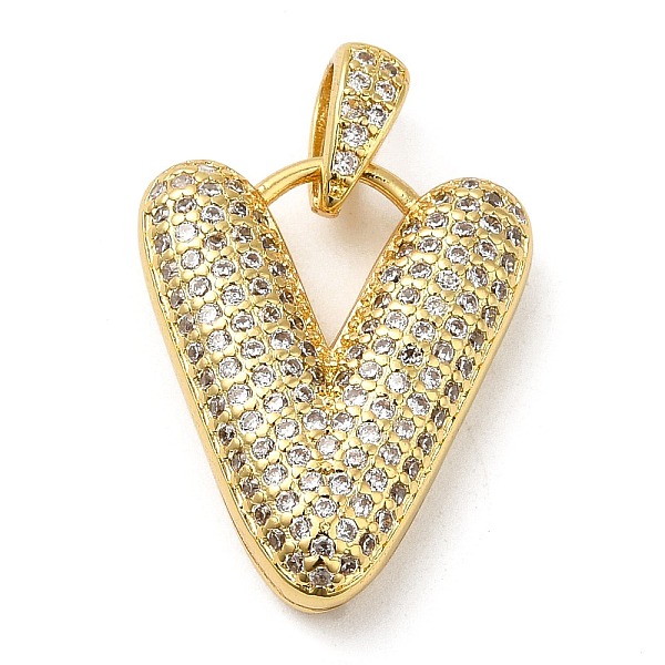 

PandaHall Brass Micro Pave Cubic Zirconia Pendants, Cadmium Free & Lead Free, Long-Lasting Plated, Real 18K Gold Plated, Letter V..., Clear