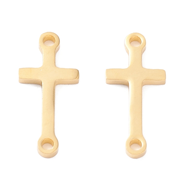 

PandaHall Vacuum Plating 201 Stainless Steel Links Connectors, Cross, Golden, 19.5x8.5x1.4mm, Hole: 1.5mm 201 Stainless Steel Cross