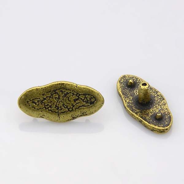 

PandaHall Oval Tibetan Style Alloy Jewelry Snap Buttons, Nickel Free, Antique Bronze, 19x9x6mm, Knob: 2.5mm Alloy Oval