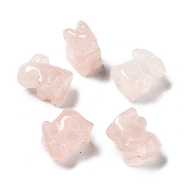

PandaHall Natural Rose Quartz Beads, Rabbit, 16~16.5x13.5~14x9~10.5mm, Hole: 2mm Rose Quartz Rabbit