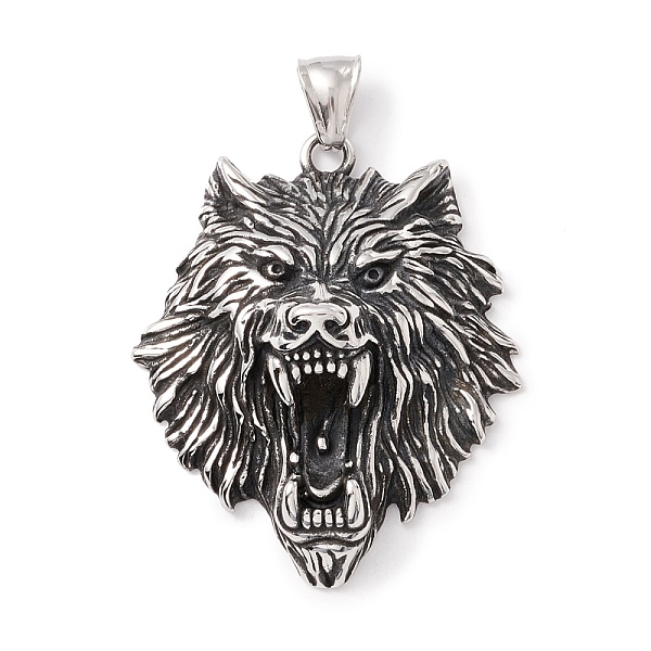 

PandaHall Tibetan Style 304 Stainless Steel Pendants, Tiger, Antique Silver, 47x39x14.5mm, Hole: 8x4mm 304 Stainless Steel Other Animal