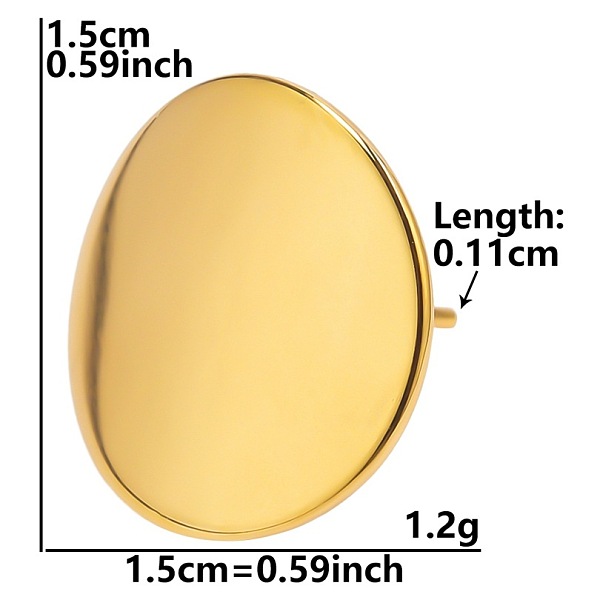

PandaHall 304 Stainless Steel Oval Stud Earrings for Women Stainless Steel