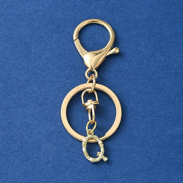

PandaHall Alloy Initial Letter Charm Keychains, with Alloy Clasp, Golden, Letter Q, 8.5cm Alloy Letter Q