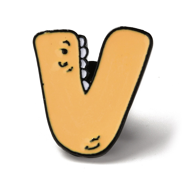 

PandaHall Alloy Enamel Brooches, Enamel Pin, Letter.V, 25x23x11mm, Pin: 1.2mm Alloy+Enamel Letter V