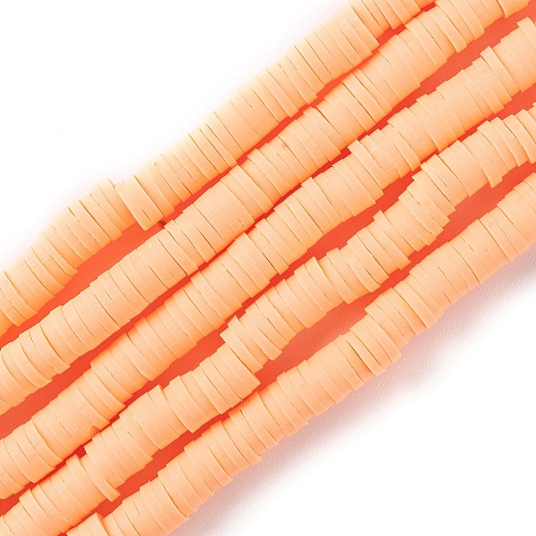 

PandaHall Handmade Polymer Clay Beads Strands, for DIY Jewelry Crafts Supplies, Heishi Beads, Disc/Flat Round, Light Salmon, 6x0.5~1mm, Hole...