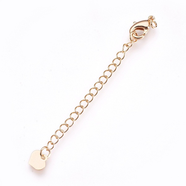 

PandaHall Brass Chain Extender, with Lobster Claw Clasps, Cadmium Free & Lead Free, Heart, Light Gold, 15mm, Hole: 3mm, Clasps: 12x7x3mm...