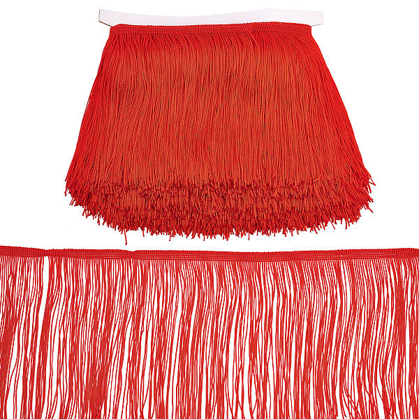 PandaHall OLYCRAFT 10m Red Sewing Fringe Trim Polyester Tassel Fringe Tassel Clothes Accessories for DIY Latin Dress 155mm Wide Polyester...