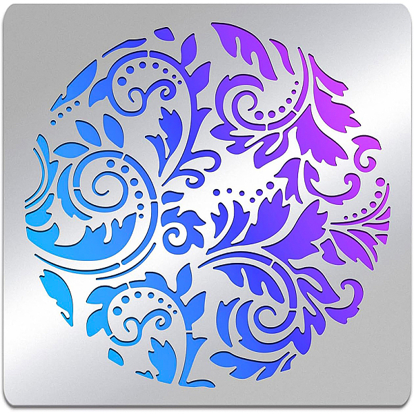 

PandaHall BENECREAT Floral Pattern Stainless Steel Stencil Templates, 6x6inch Reusable Drawing Journal Stencil for Painting on Wood...