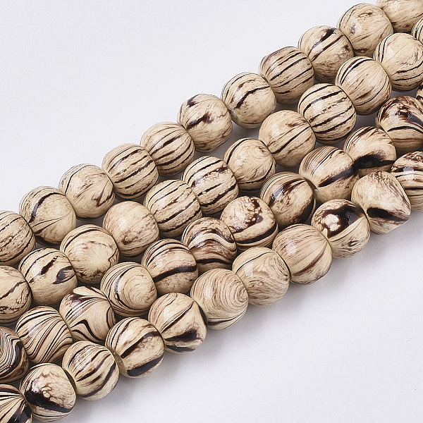 

PandaHall Dyed Natural Wooden Beads Strands, with Wavy Pattern, Lead Free, Round, Navajo White, 8.5x7mm, Hole: 2mm, about 139pcs/strand...