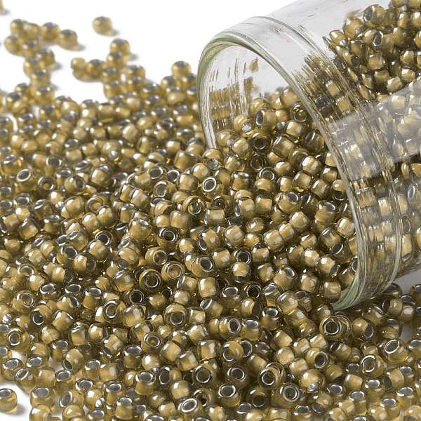 

PandaHall TOHO Round Seed Beads, Japanese Seed Beads, (375) Inside Color Topaz/Light Gray Lined, 11/0, 2.2mm, Hole: 0.8mm, about...