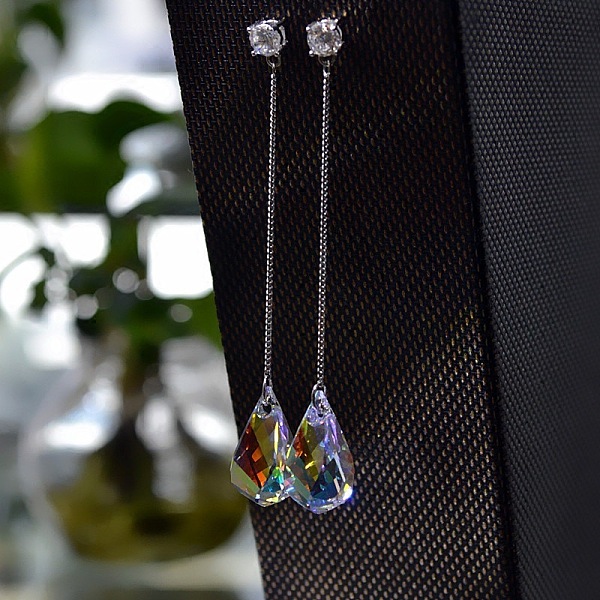 

PandaHall Gemstone Dangle Earrings Gemstone Clear