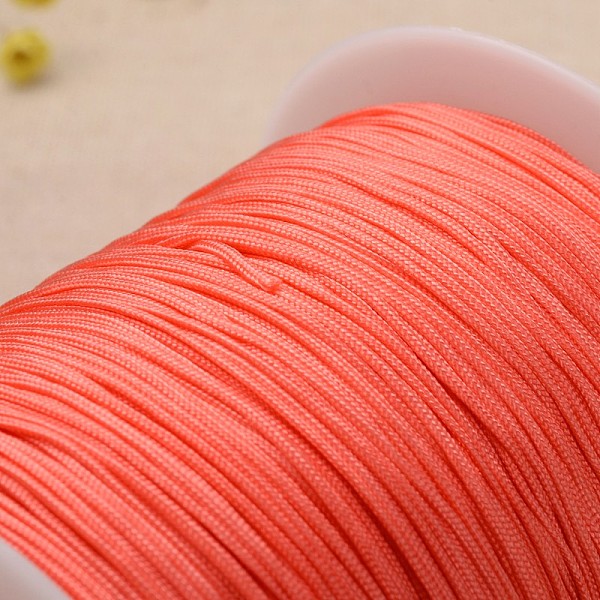 

PandaHall Polyester Cord, Knotting Cord Beading String, for Bracelet Making, Tomato, 1mm, about 300meter/roll Polyester Red