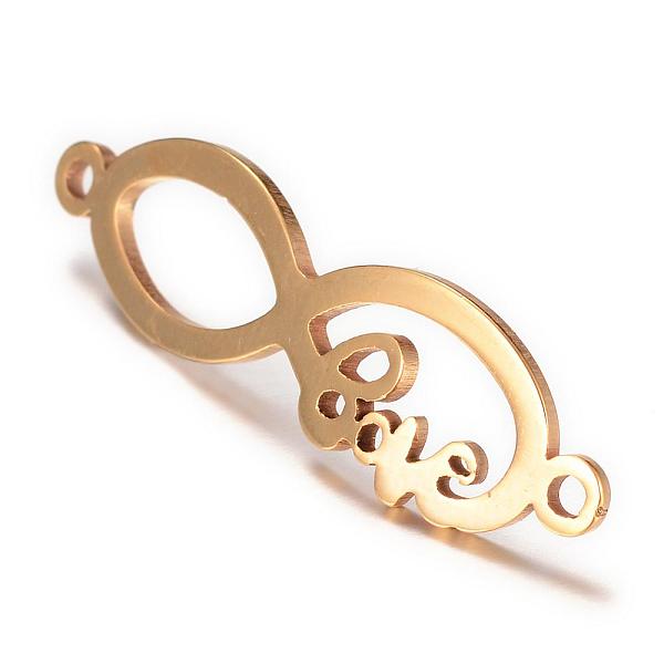 

PandaHall 201 Stainless Steel Links connectors, Infinity, Golden, 31.5x9x1mm, Hole: 1mm 201 Stainless Steel Infinity