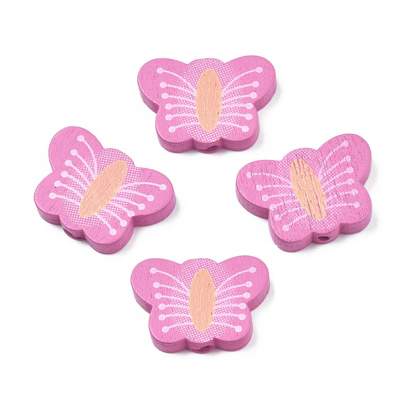 

PandaHall Spray Painted Maple Wood Beads, Printed, Butterfly, Old Lace, 18x25.5x4mm, Hole: 1.6mm, about 565pcs/500g Maple Wood Butterfly