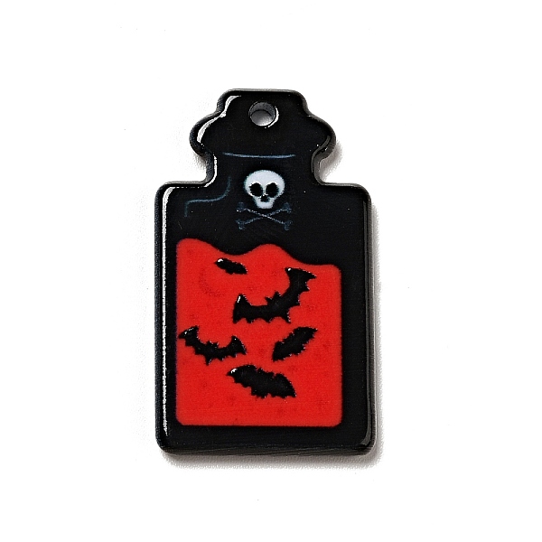

PandaHall Halloween Printed Acrylic Pendants, Bottle Pattern, 31x18x2mm, Hole: 1.8mm Acrylic Bottle