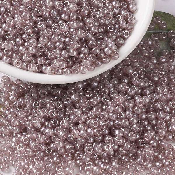 

PandaHall MIYUKI Round Rocailles Beads, Japanese Seed Beads, 8/0, (RR3512) Transparent Blush Luster, 3mm, Hole: 1mm, about 2111~2277pcs/50g..., Pink
