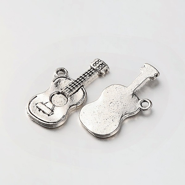 

PandaHall Tibetan Style Alloy Guitar Pendants, Antique Silver, 25x12x2mm, Hole: 1.5mm Alloy Musical Instruments