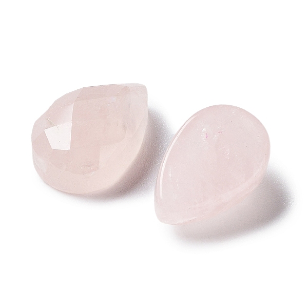 

PandaHall Natural Rose Quartz Cabochons, Faceted, Teardrop, 12.5~13x8x5~5.5mm Rose Quartz Teardrop
